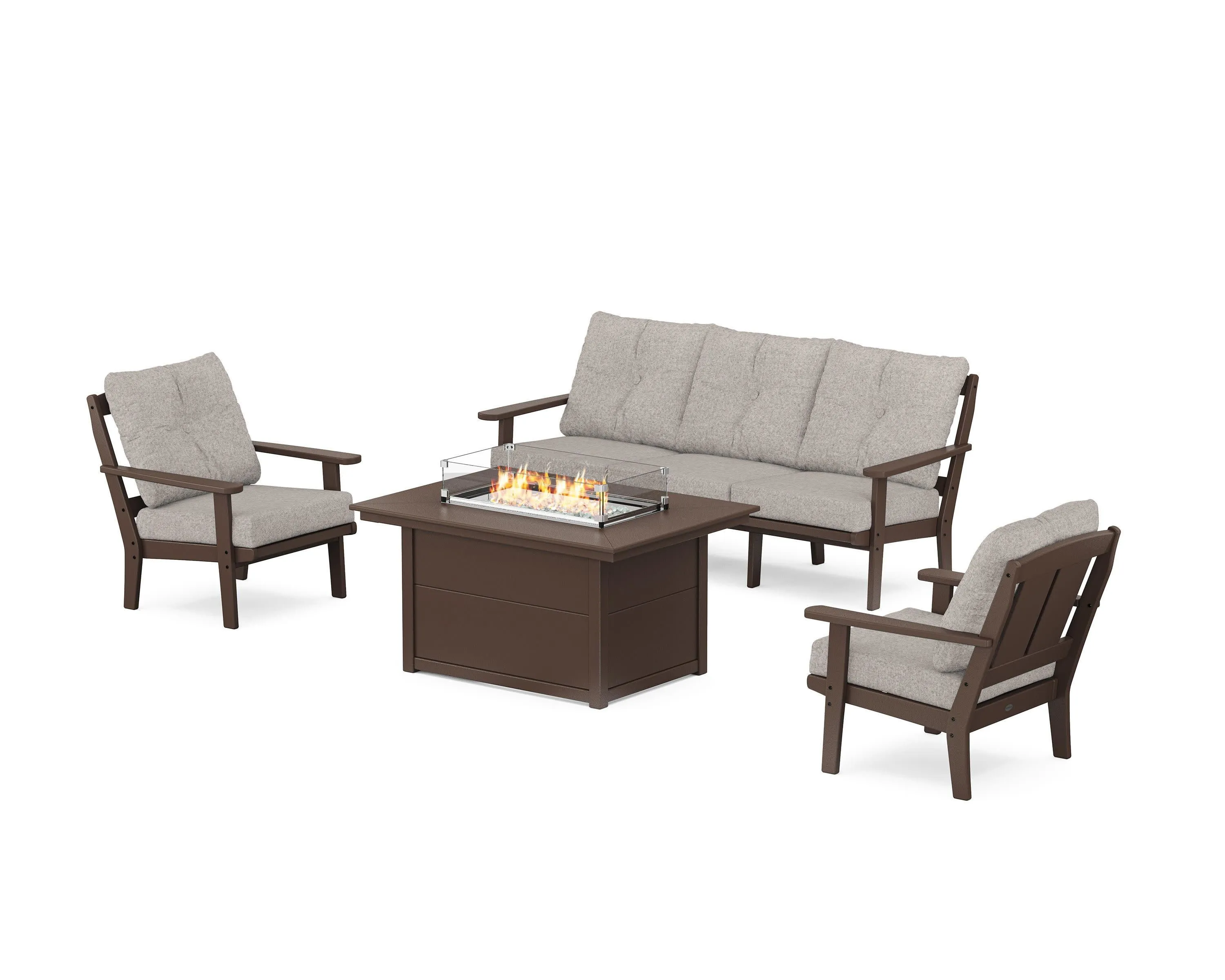 Mission Deep Seating Fire Pit Table Set