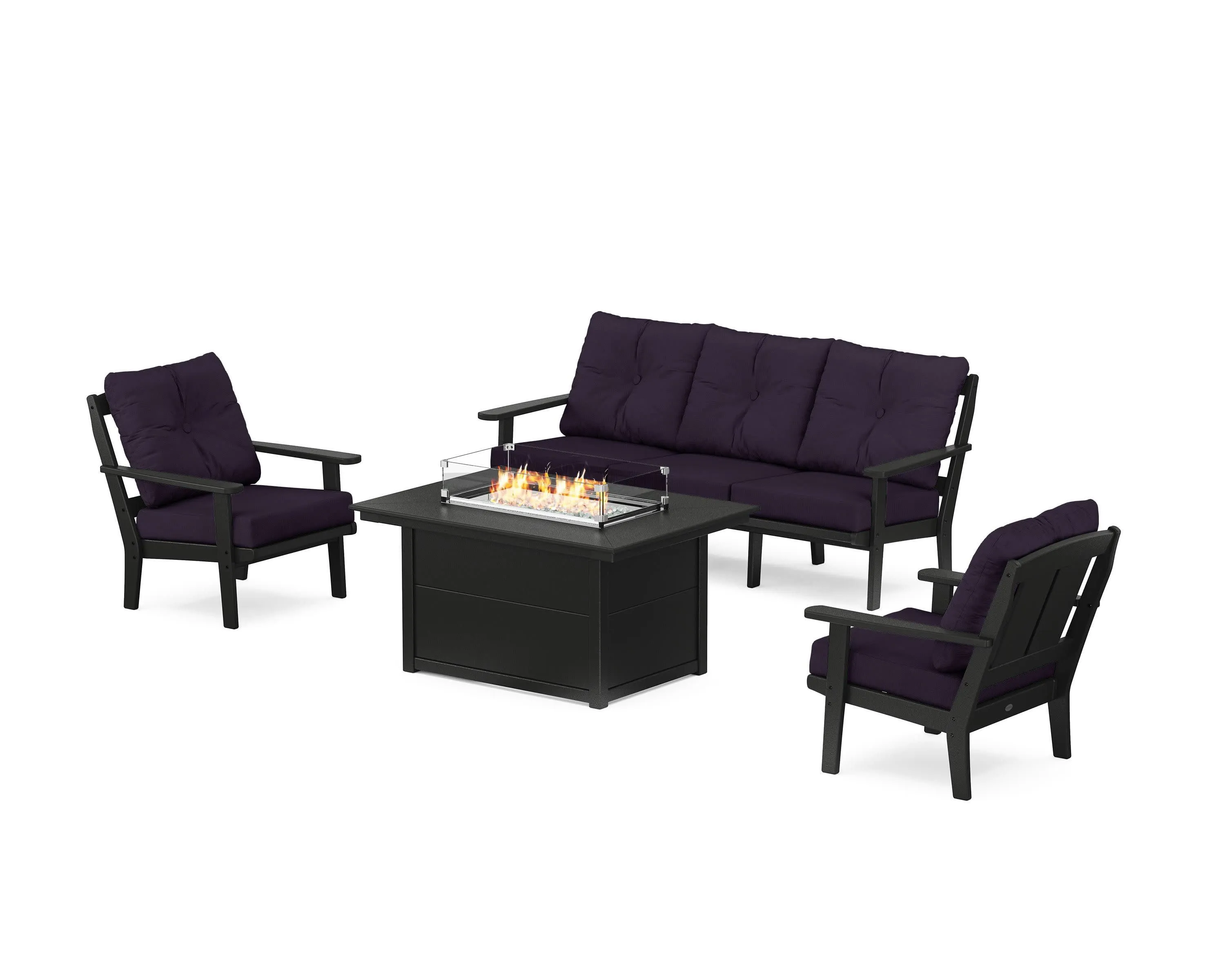 Mission Deep Seating Fire Pit Table Set