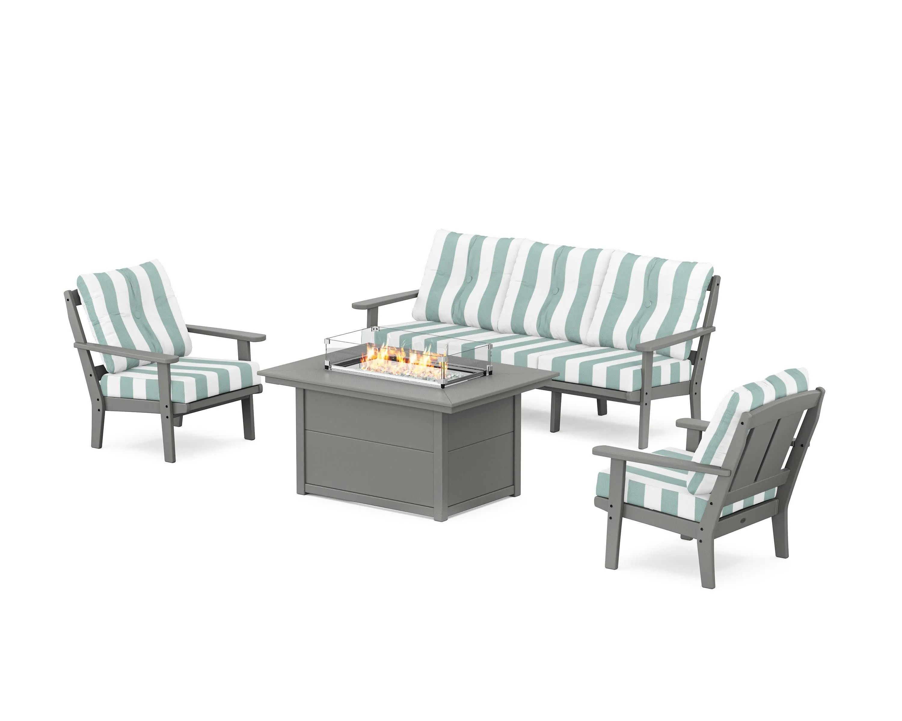 Mission Deep Seating Fire Pit Table Set