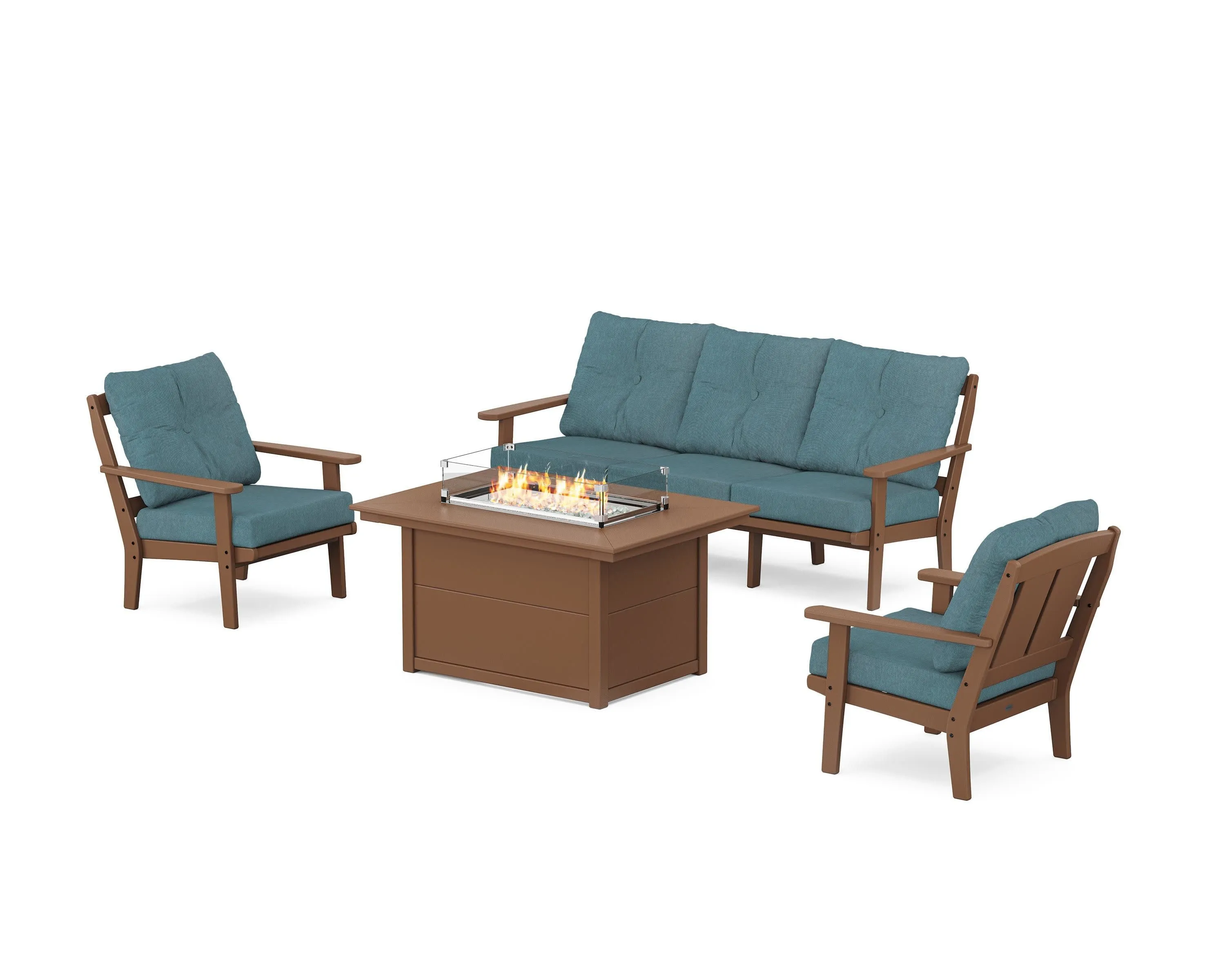 Mission Deep Seating Fire Pit Table Set