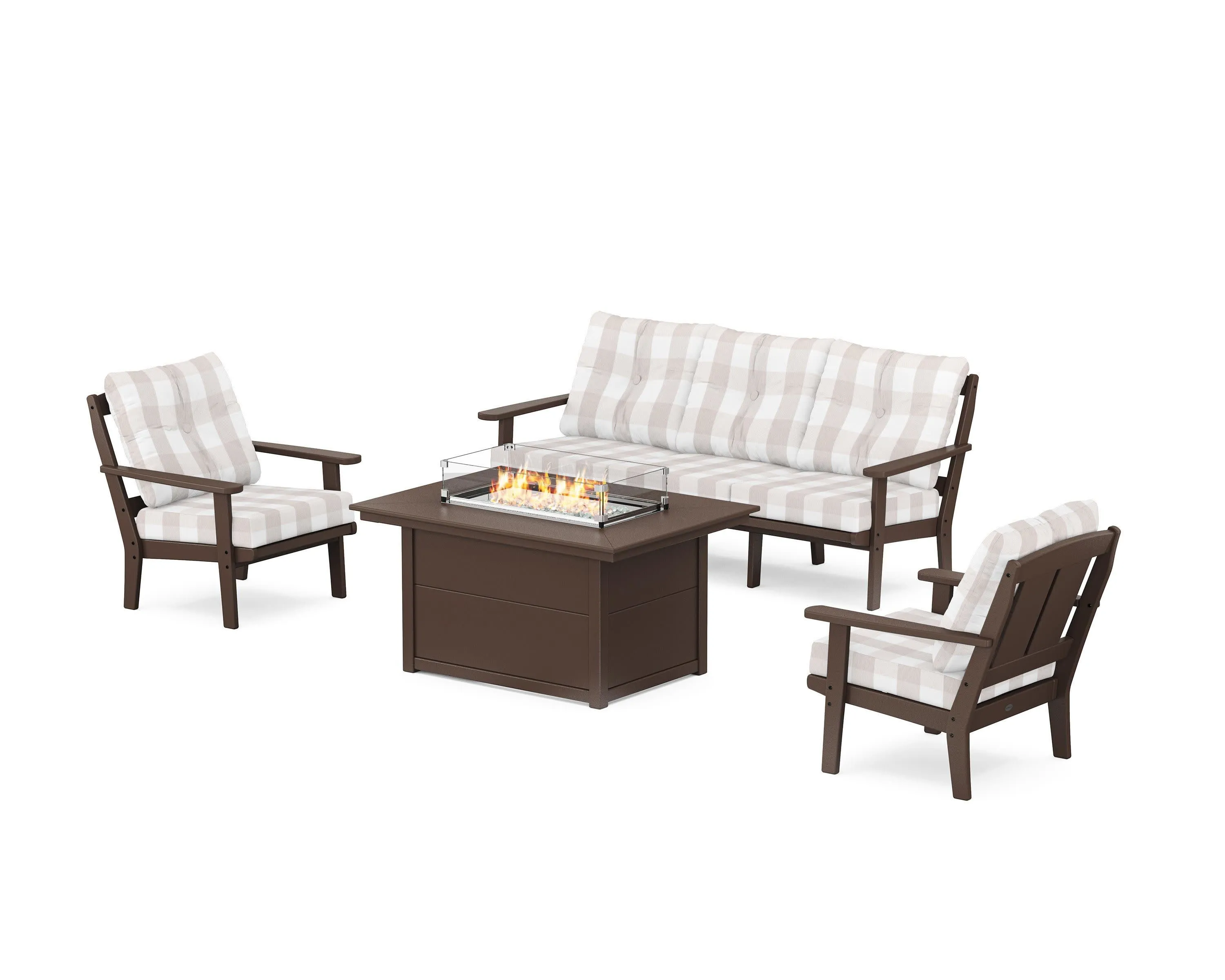 Mission Deep Seating Fire Pit Table Set