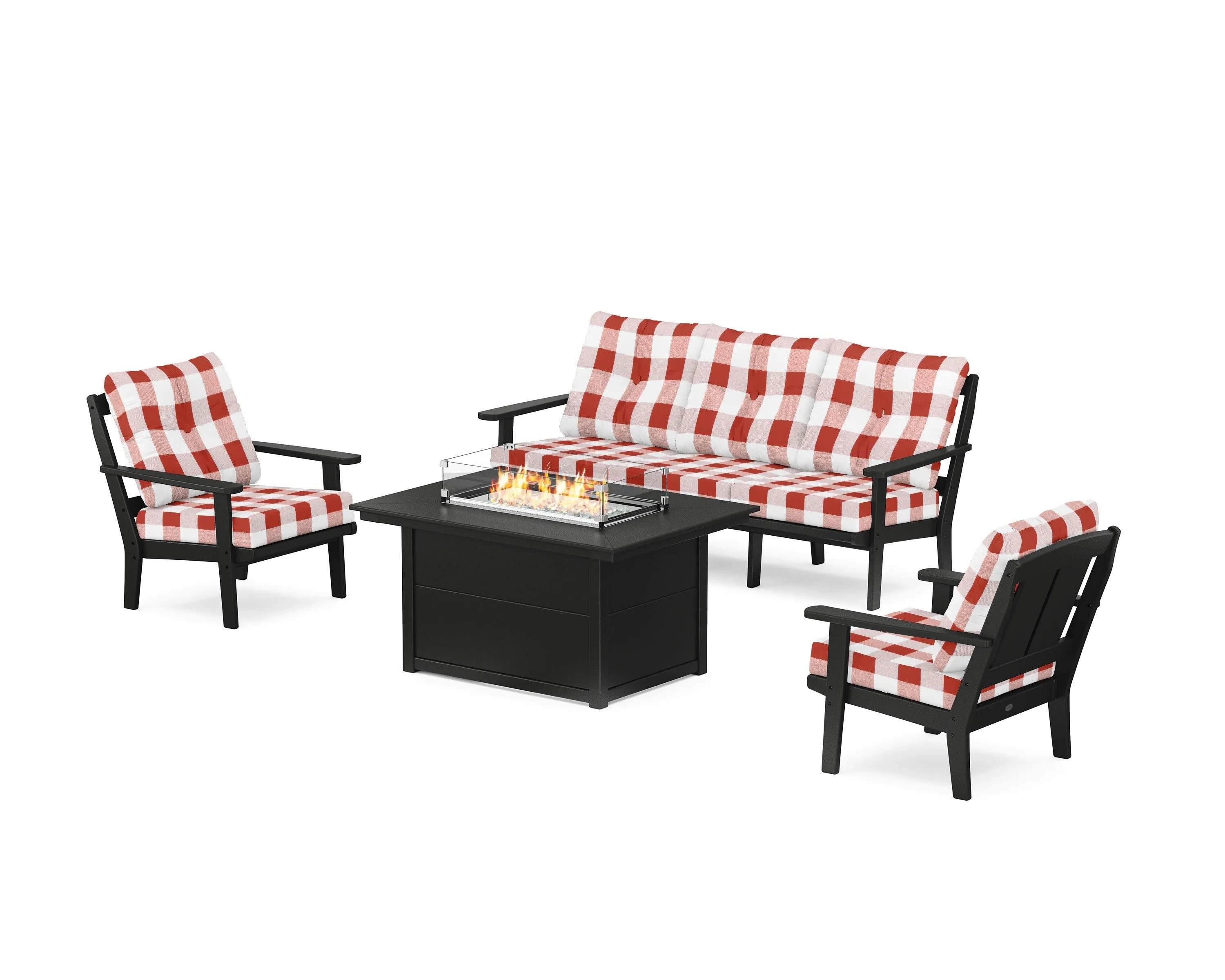 Mission Deep Seating Fire Pit Table Set