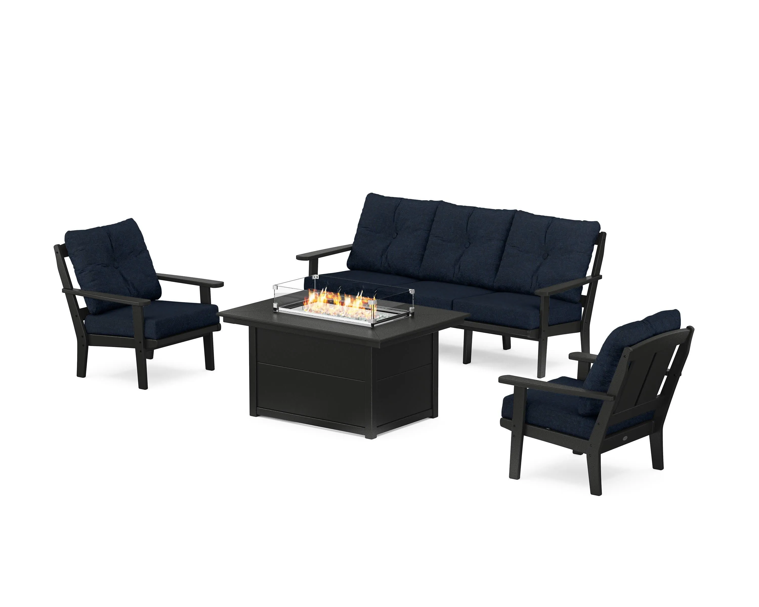 Mission Deep Seating Fire Pit Table Set
