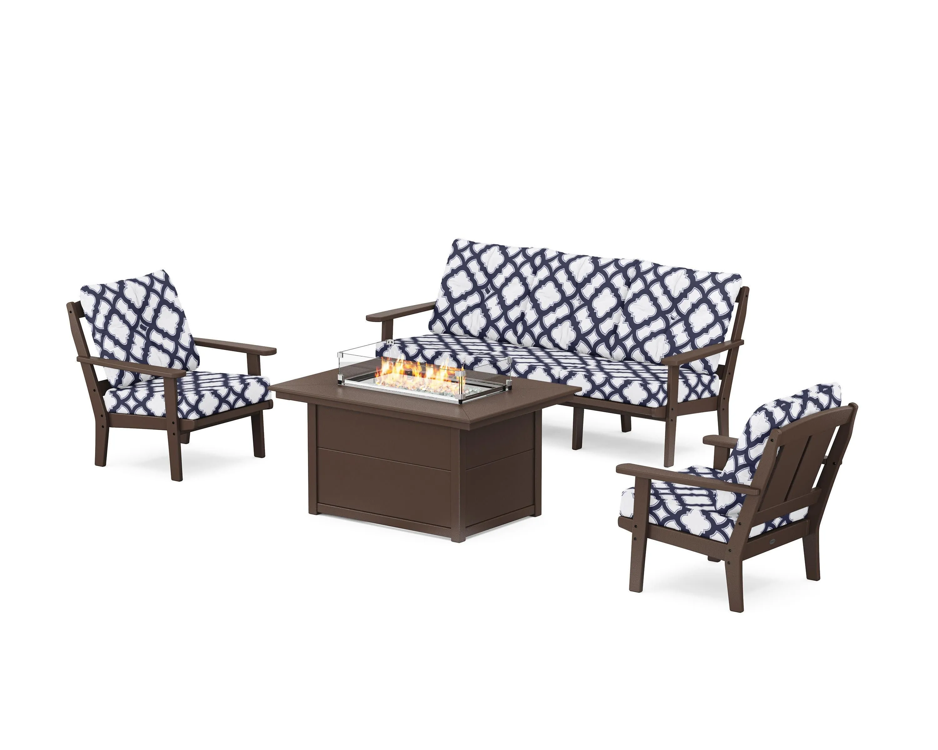Mission Deep Seating Fire Pit Table Set