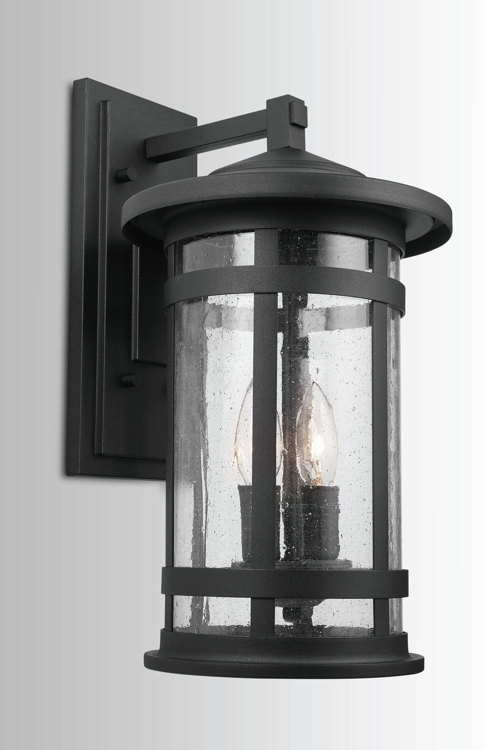 Mission Hills Two Light Outdoor Wall Lantern Black