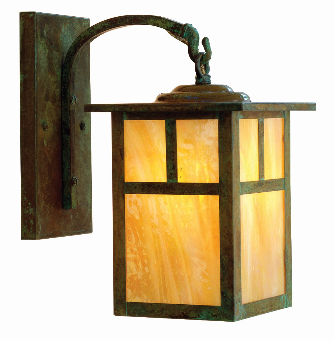 Mission One Light Wall Mount Verdigris PatinaOutdoor wall sconces with motion sensor