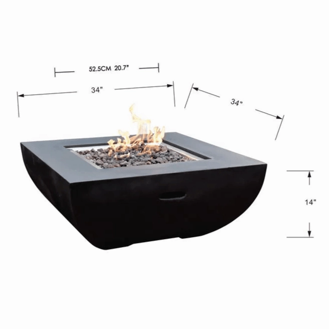 Modeno - Aurora Concrete Square Fire Pit Table OFG114