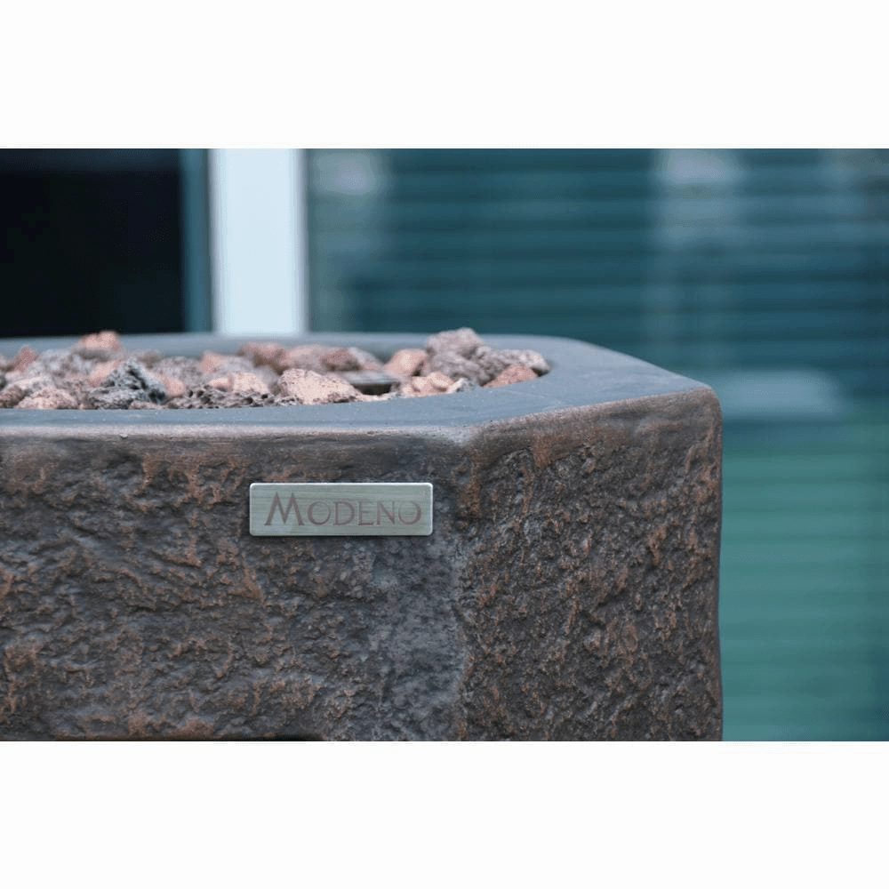 Modeno - Basalt Hexagon Concrete Fire Pit Column, Hidden Propane Storage - OFG601-LP