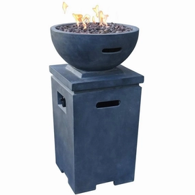 Modeno - Exeter Concrete Fire Pit Column, Hidden Propane Storage - OFG612portable outdoor fire pit with lid
