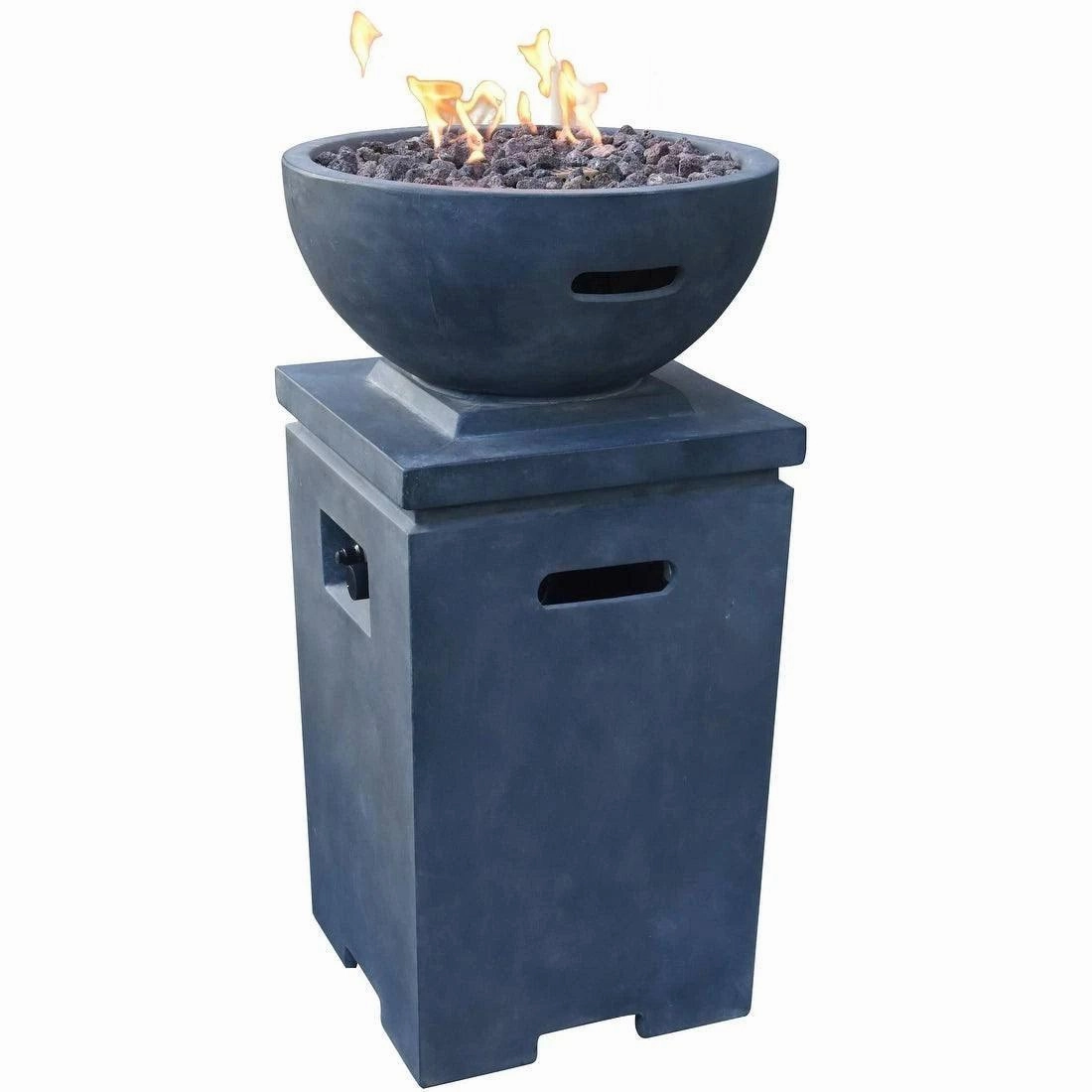 Modeno - Exeter Concrete Fire Pit Column, Hidden Propane Storage - OFG612portable outdoor fire pit with lid