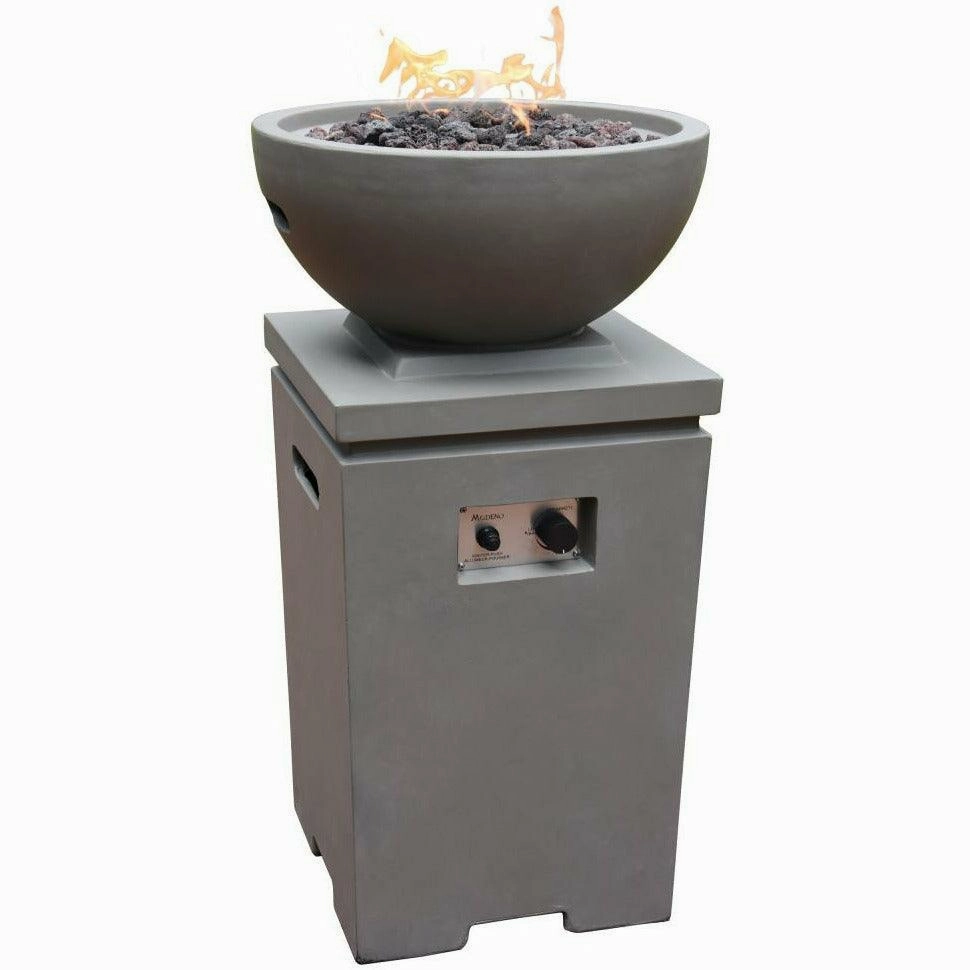 Modeno - Exeter Concrete Fire Pit Column, Hidden Propane Storage - OFG612