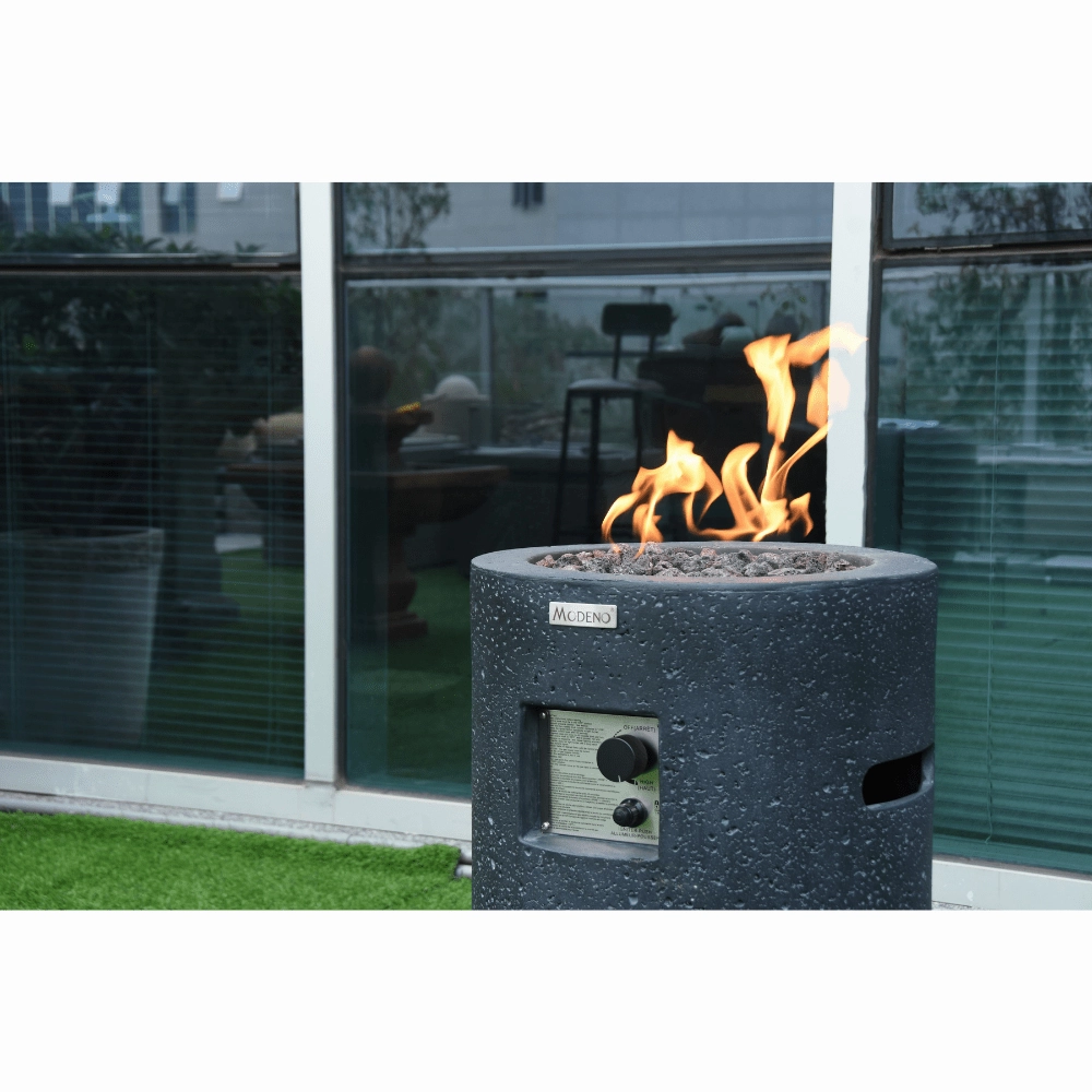 Modeno Lava Tube Fire Pit OFG602-LPportable outdoor fire pit with lid