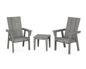 Modern 3-Piece Curveback Upright Adirondack Chair Setoutdoor patio dining furniture set