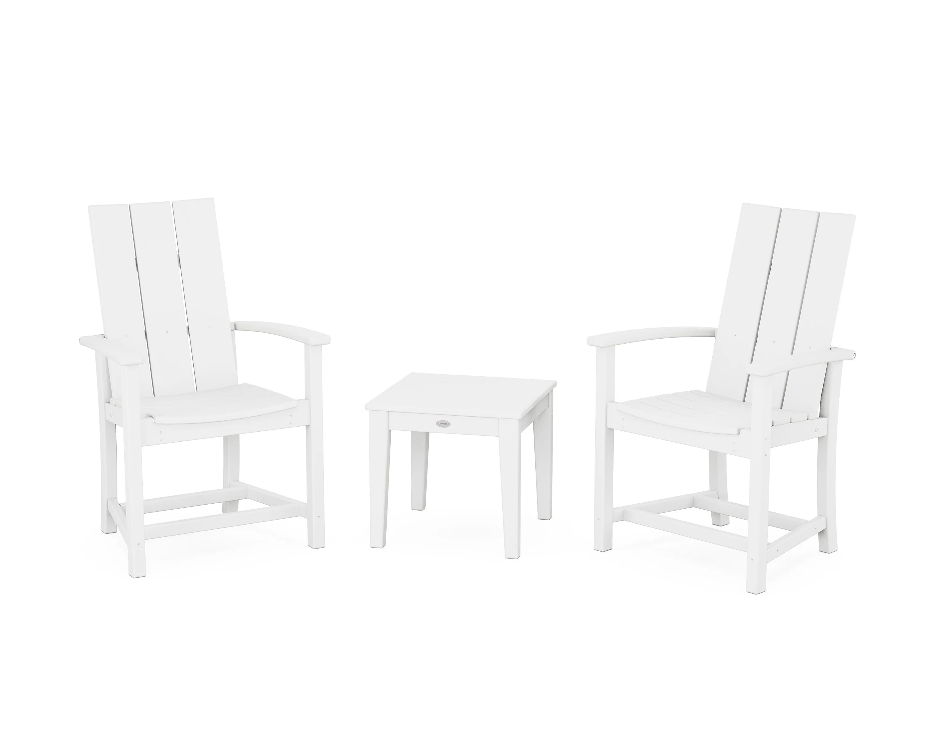 Modern 3-Piece Upright Adirondack Chair Set