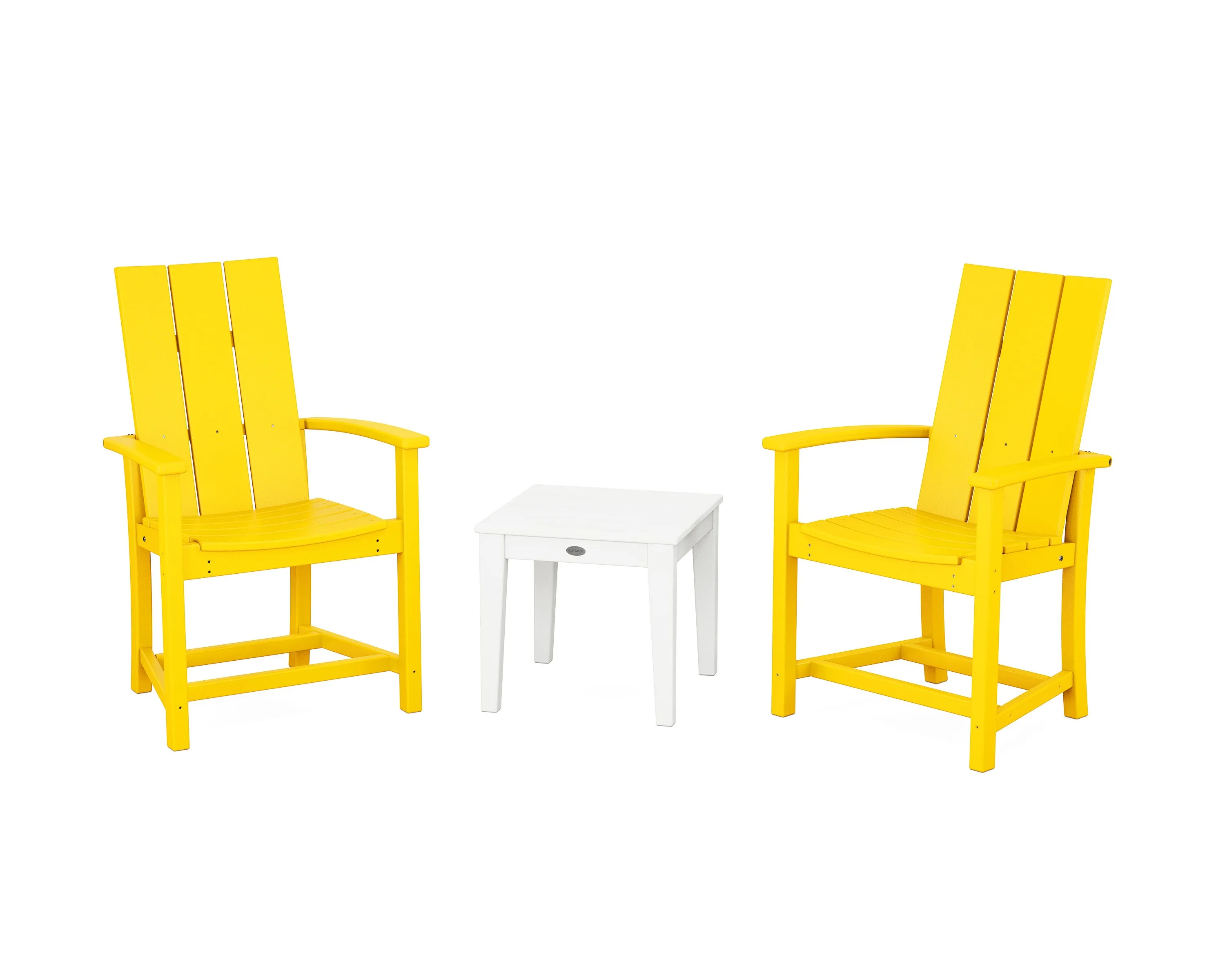 Modern 3-Piece Upright Adirondack Chair Set