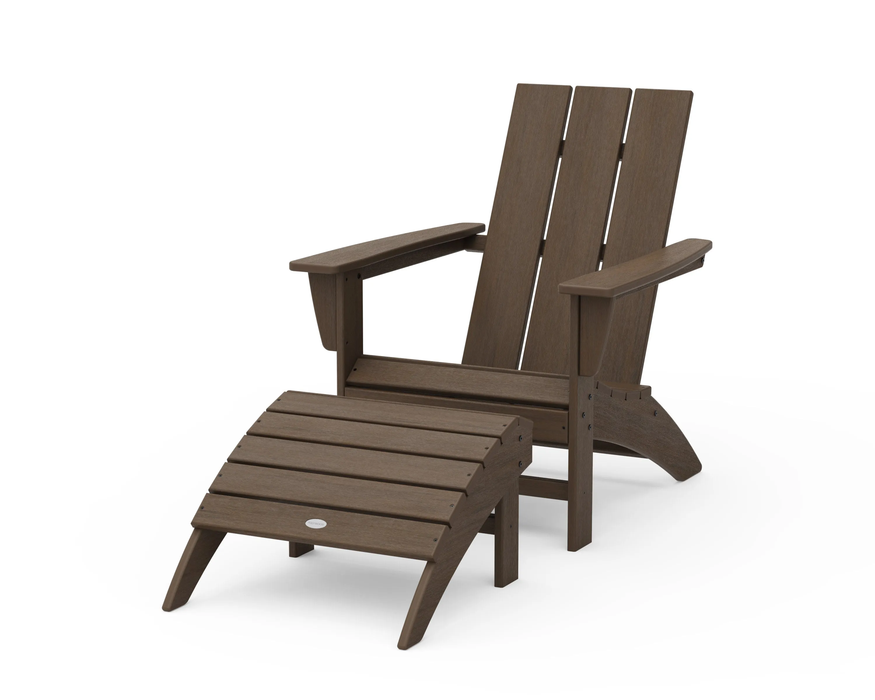 Modern Adirondack Chair 2-Piece Set with Ottoman