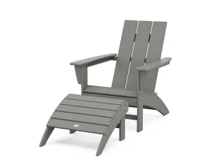 Modern Adirondack Chair 2-Piece Set with Ottomanoutdoor patio dining furniture set