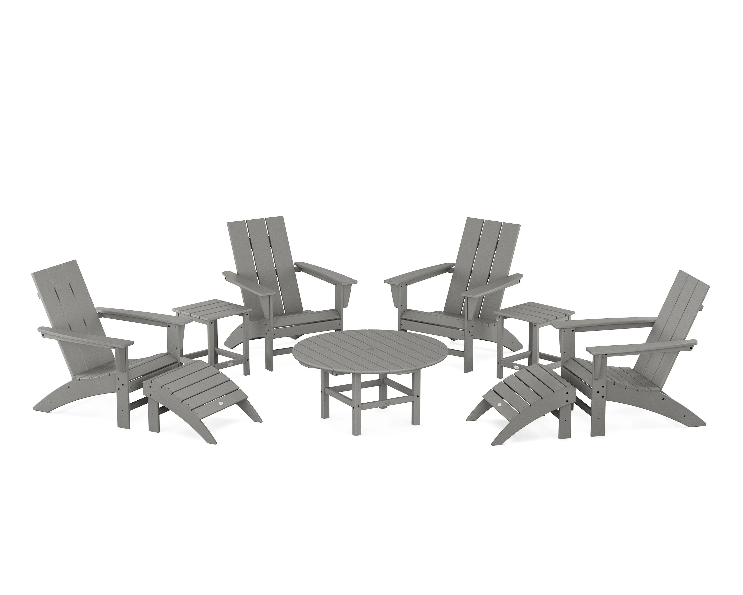 Modern Adirondack Chair 9-Piece Conversation Setoutdoor patio dining furniture set