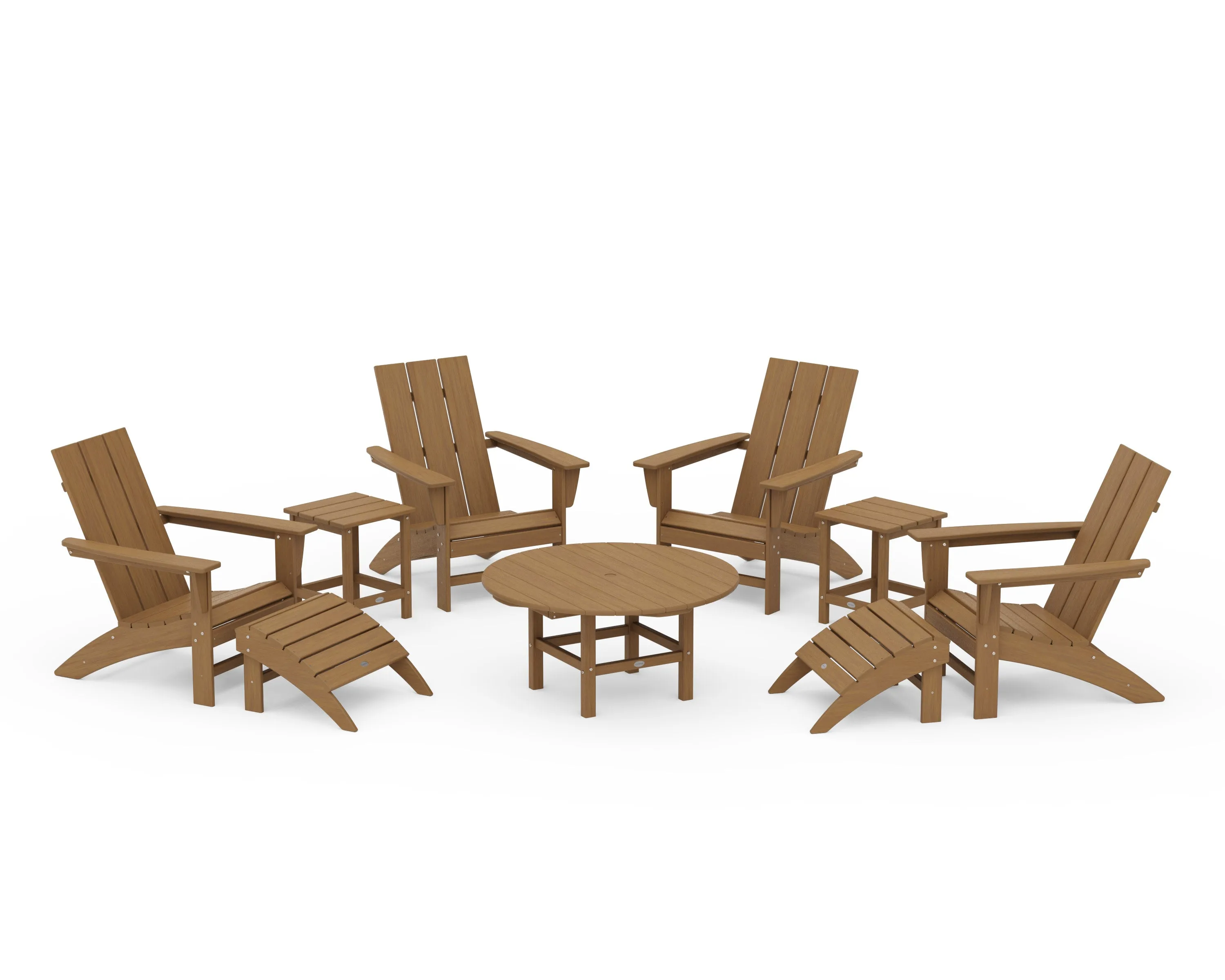 Modern Adirondack Chair 9-Piece Conversation Set
