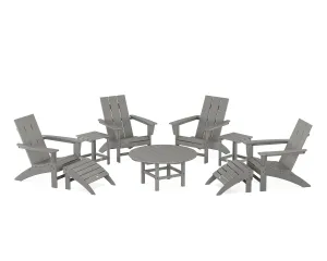 Modern Adirondack Chair 9-Piece Conversation Setoutdoor patio dining furniture set