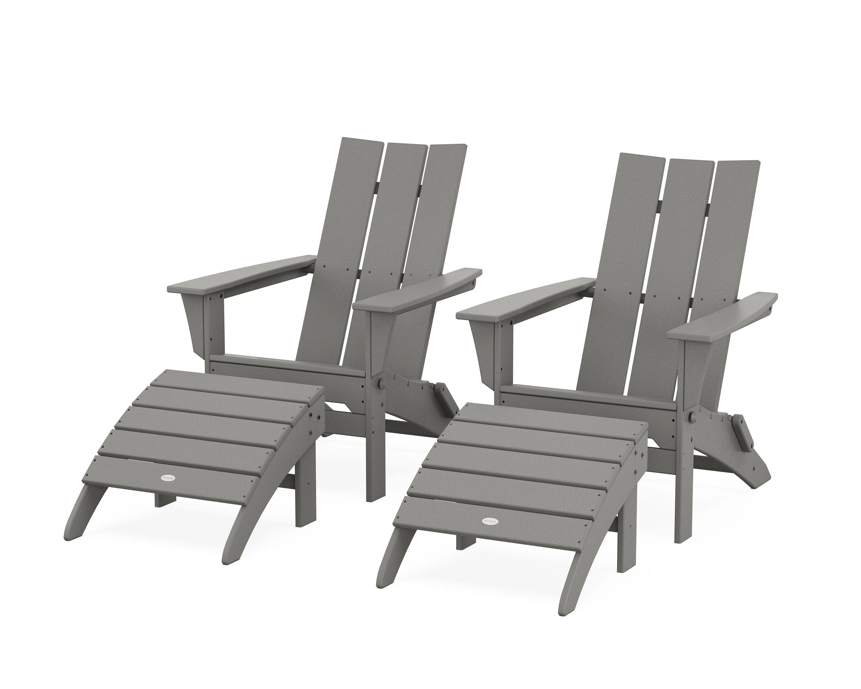 Modern Folding Adirondack Chair 4-Piece Set with Ottomansoutdoor patio dining furniture set