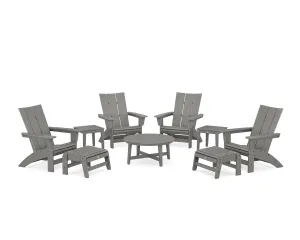 Modern Grand Adirondack 9-Piece Conversation Setoutdoor patio dining furniture set