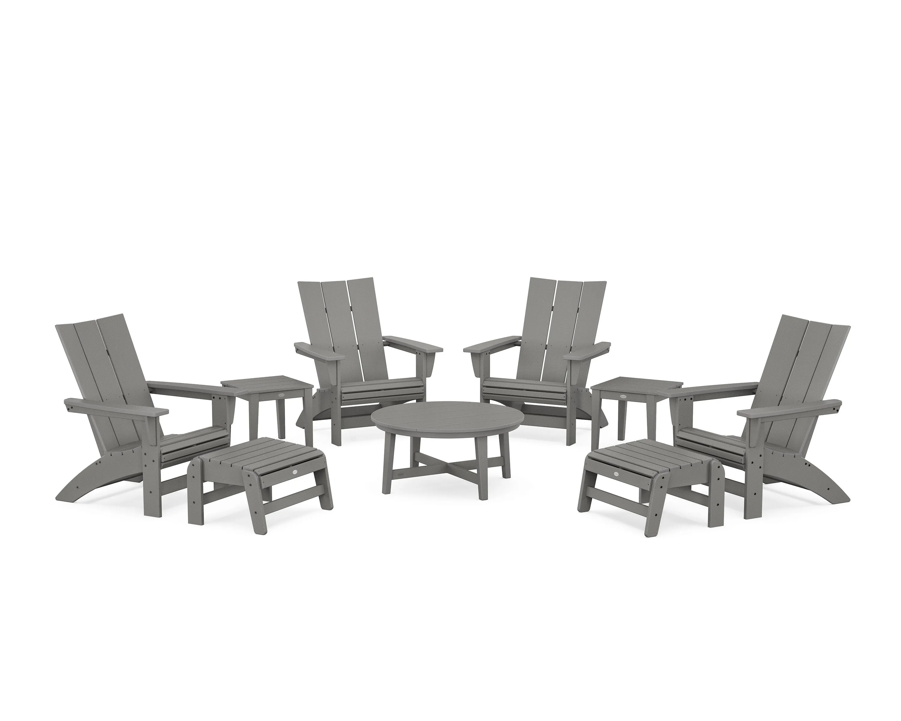 Modern Grand Adirondack 9-Piece Conversation Setoutdoor patio dining furniture set
