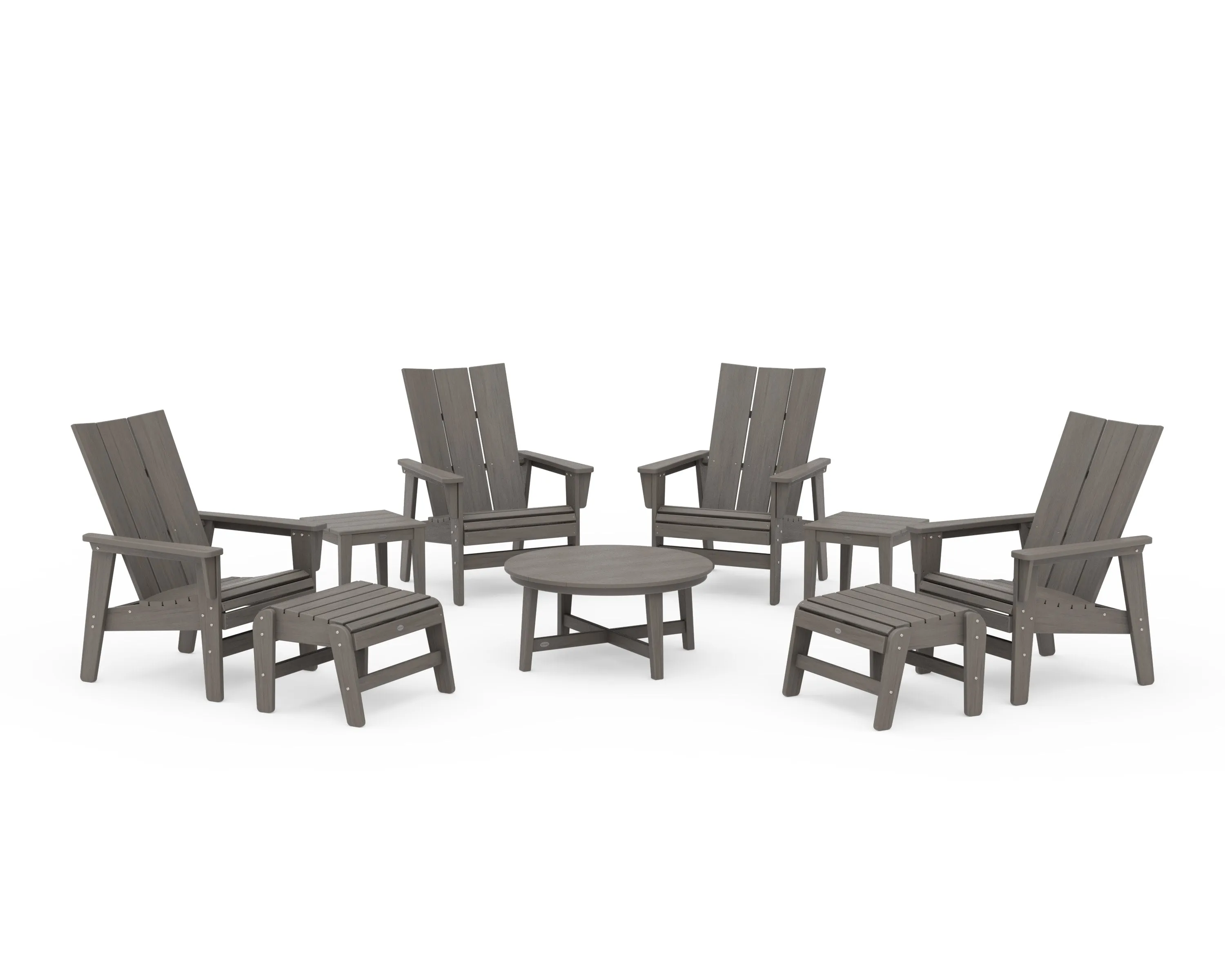 Modern Grand Upright Adirondack 9-Piece Conversation Set