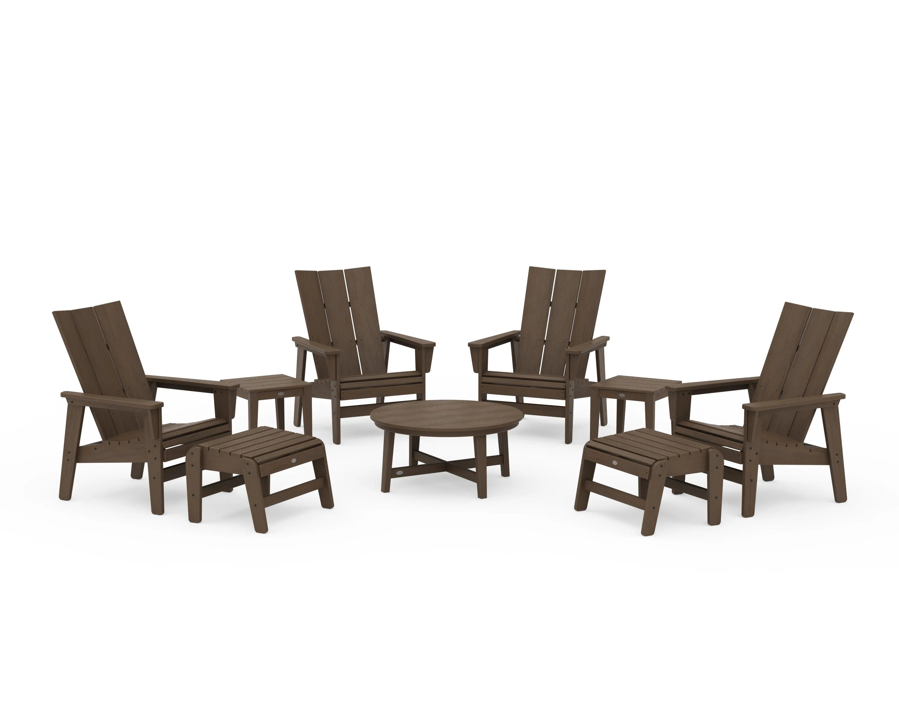 Modern Grand Upright Adirondack 9-Piece Conversation Set
