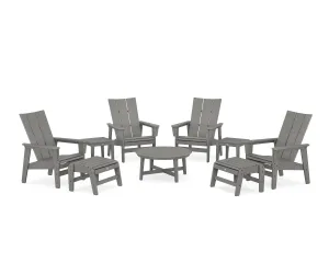 Modern Grand Upright Adirondack 9-Piece Conversation Setoutdoor patio dining furniture set