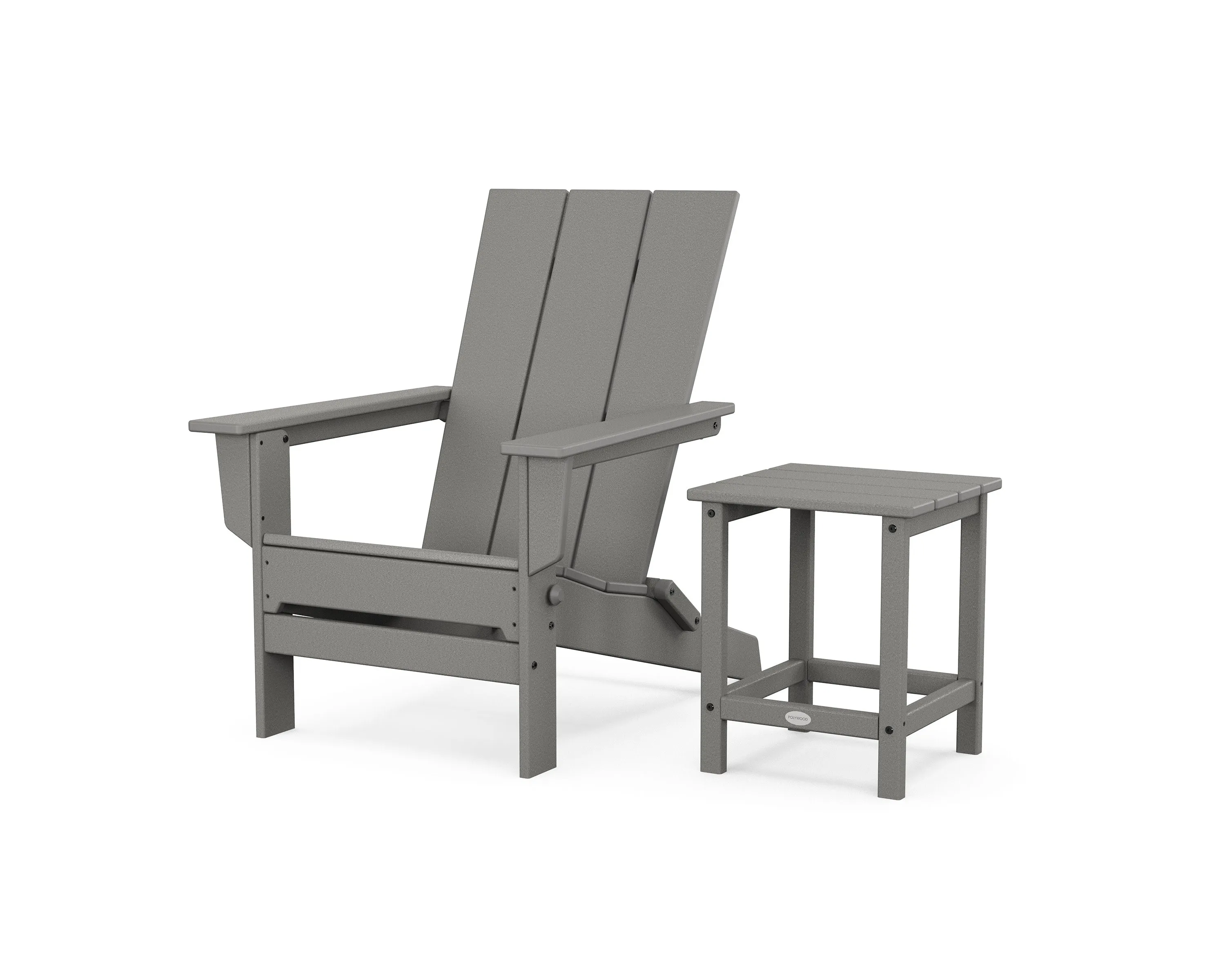 Modern Studio Folding Adirondack Chair with Side Tableoutdoor patio dining furniture set