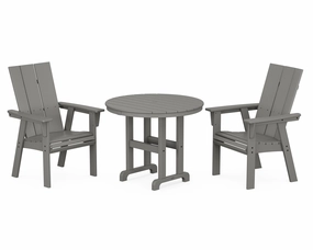 Modern Adirondack 3-Piece Round Dining Setoutdoor patio furniture set