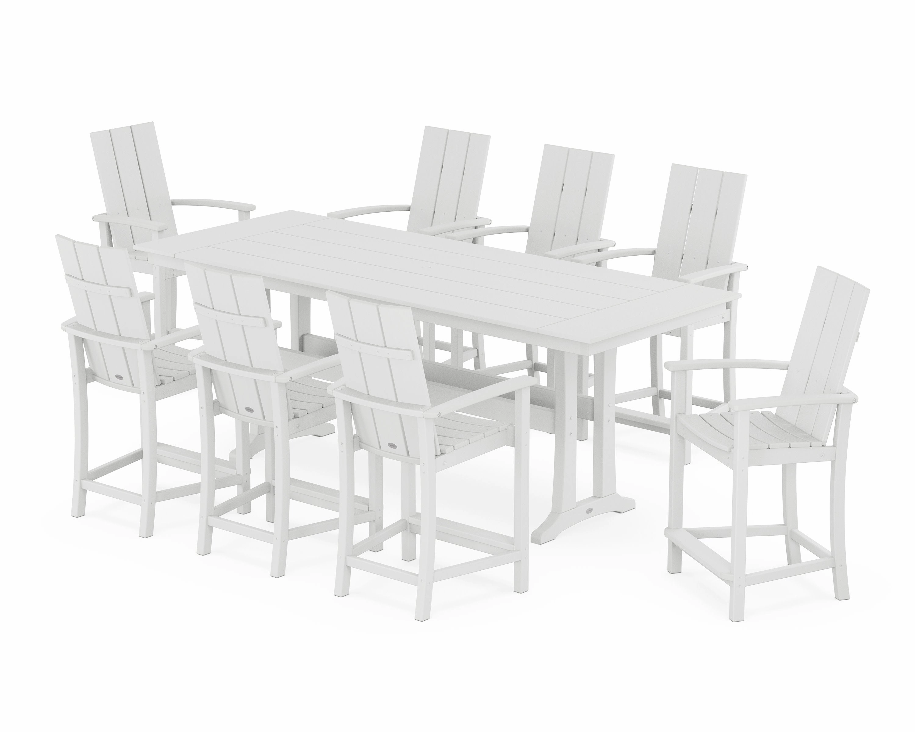 Modern Adirondack 9-Piece Farmhouse Counter Set with Trestle Legs