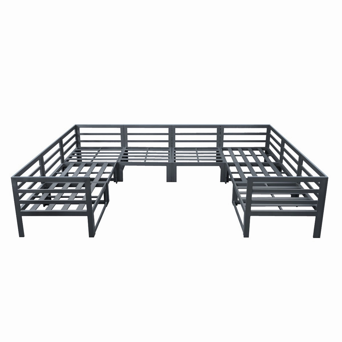 Modular Garden Furniture Set With Fire Pit - Anthracite Grey