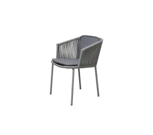 Moments chair, stackableoutdoor dining chair with armrests