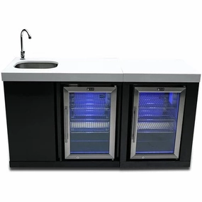 Mont Alpi Black Stainless Steel Beverage Center and Fridge Cabinet MA-BEVBSSFC outdoor beverage cooler with wheels