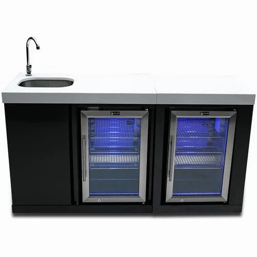 Mont Alpi Black Stainless Steel Beverage Center and Fridge Cabinet MA-BEVBSSFC outdoor beverage cooler with wheels