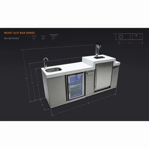 Mont Alpi Stainless Steel Beverage Center and Kegerator MA-BEVKEG