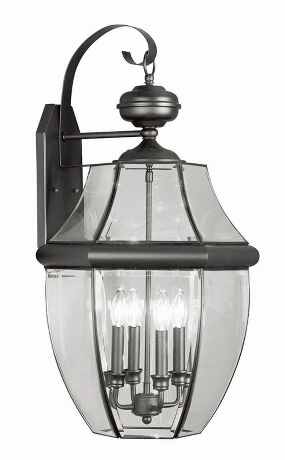 Monterey Four Light Outdoor Wall Lantern BlackOutdoor wall sconces with motion sensor