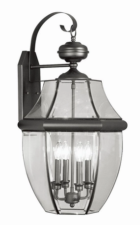 Monterey Four Light Outdoor Wall Lantern BlackOutdoor wall sconces with motion sensor