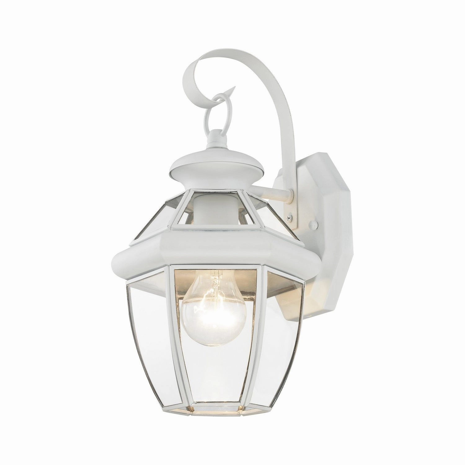 Monterey One Light Outdoor Wall Lantern WhiteOutdoor wall sconces with motion sensor