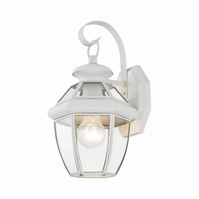 Monterey One Light Outdoor Wall Lantern WhiteOutdoor wall sconces with motion sensor