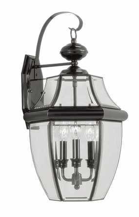 Monterey Three Light Outdoor Wall Lantern BlackOutdoor wall sconces with motion sensor