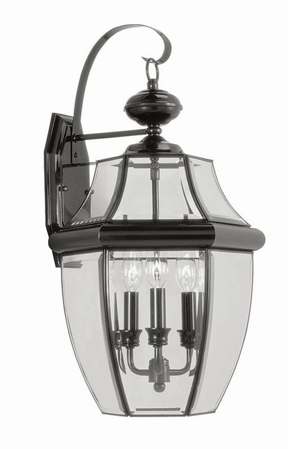 Monterey Three Light Outdoor Wall Lantern BlackOutdoor wall sconces with motion sensor