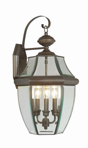 Monterey Three Light Outdoor Wall Lantern BronzeOutdoor wall sconces with motion sensor