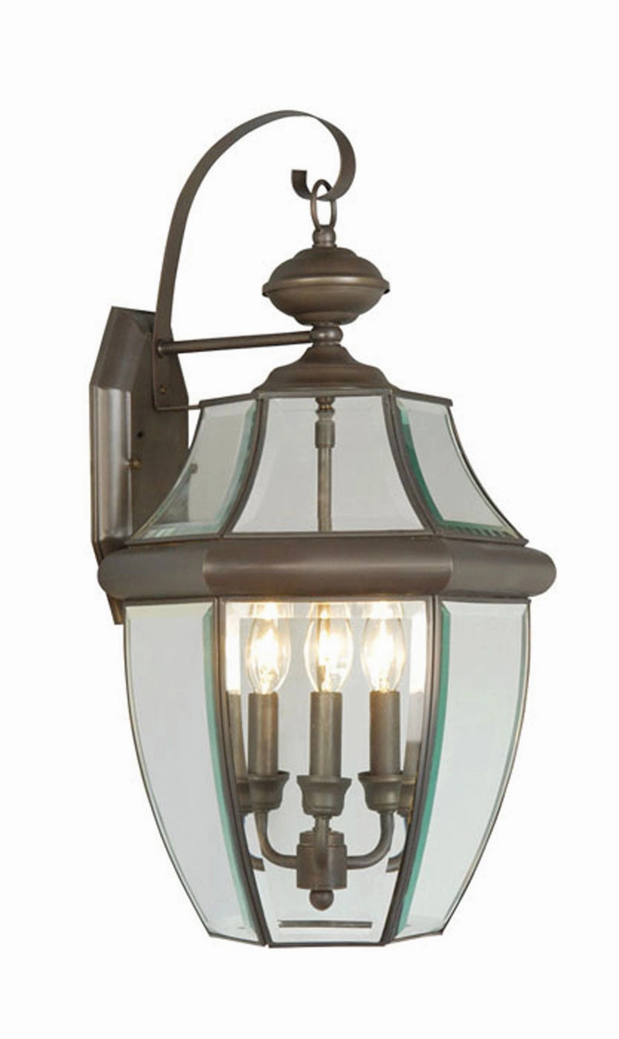 Monterey Three Light Outdoor Wall Lantern BronzeOutdoor wall sconces with motion sensor