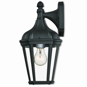 Morgan One Light Outdoor Wall Lantern Textured Black w/ Antique Silver ClusterOutdoor wall sconces with motion sensor