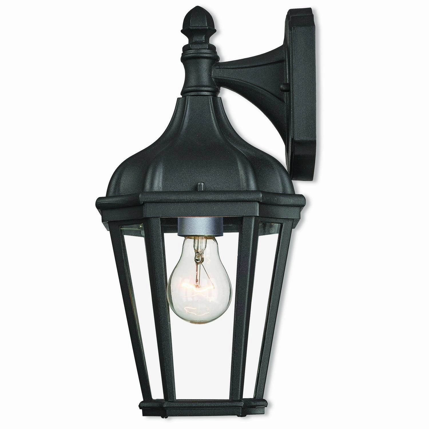 Morgan One Light Outdoor Wall Lantern Textured Black w/ Antique Silver ClusterOutdoor wall sconces with motion sensor