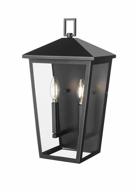 Munger Two Light Outdoor Wall Sconce Powder Coated BlackOutdoor wall sconces with motion sensor