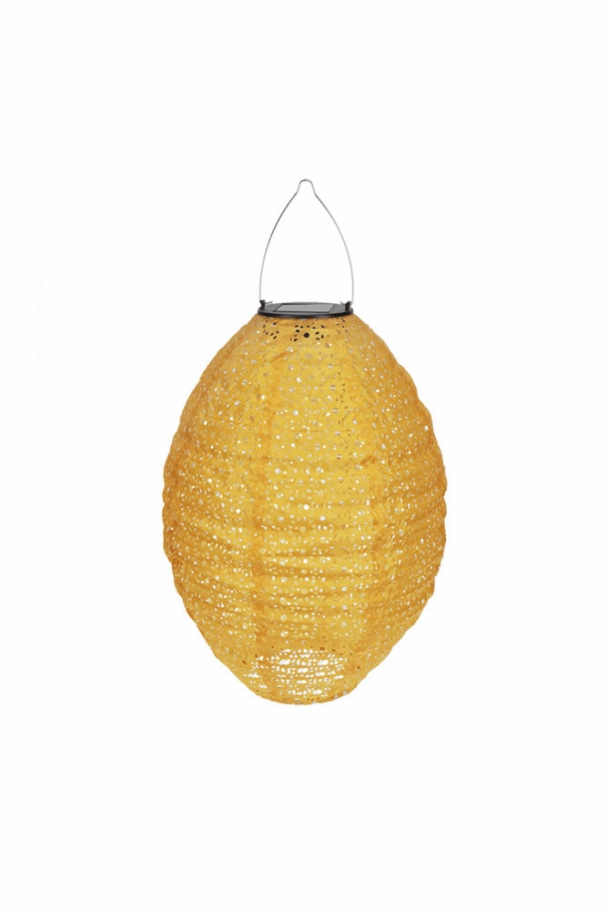 Mustard Yellow Hanging Outdoor Solar Lantern
